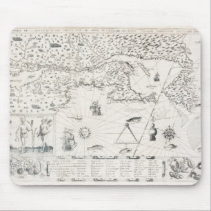 Tapis De Souris Carte Française Canada (Québec) par Champlain 1612