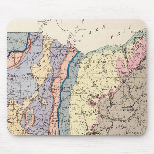 Tapis De Souris Carte géologique de l'Ohio (Devant)