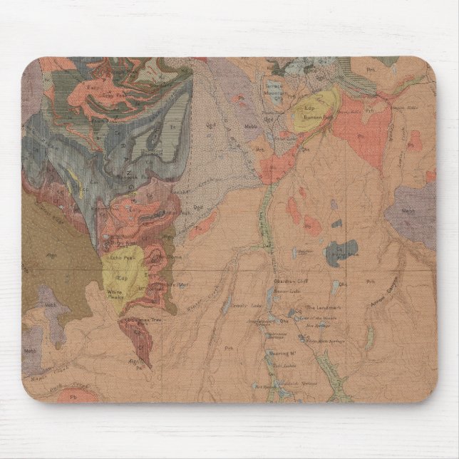Tapis De Souris Carte géologique, partie nationale de Yellowstone, (Devant)