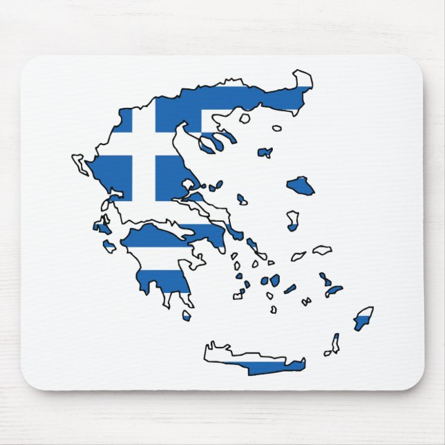 Tapis De Souris Carte GR de drapeau de la Grèce (Devant)