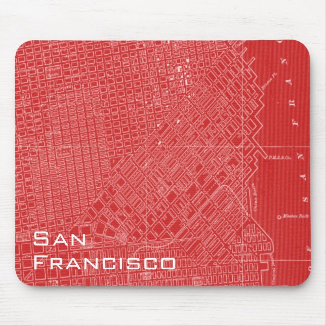 Tapis De Souris Carte graphique de San Francisco (Devant)