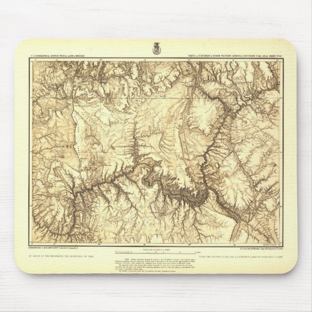Tapis De Souris Carte historique de canyon grand (Devant)