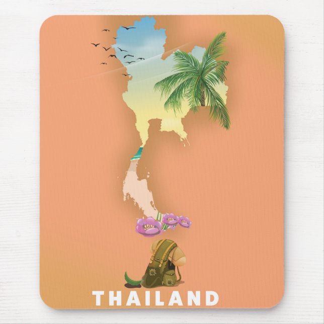 Tapis De Souris Carte illustrée en Thaïlande (Devant)