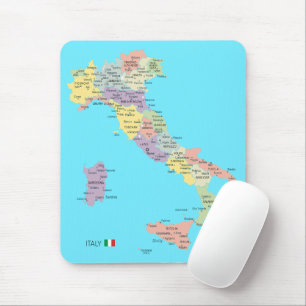 Tapis De Souris Carte isolée des régions d'Italie