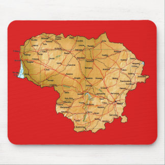 Tapis De Souris Carte lituanienne Mousepad