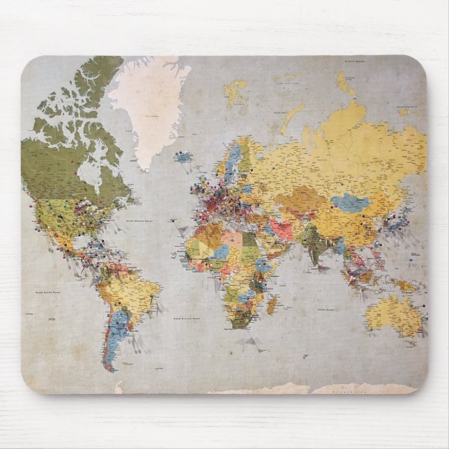 Tapis De Souris carte mondiale (Devant)
