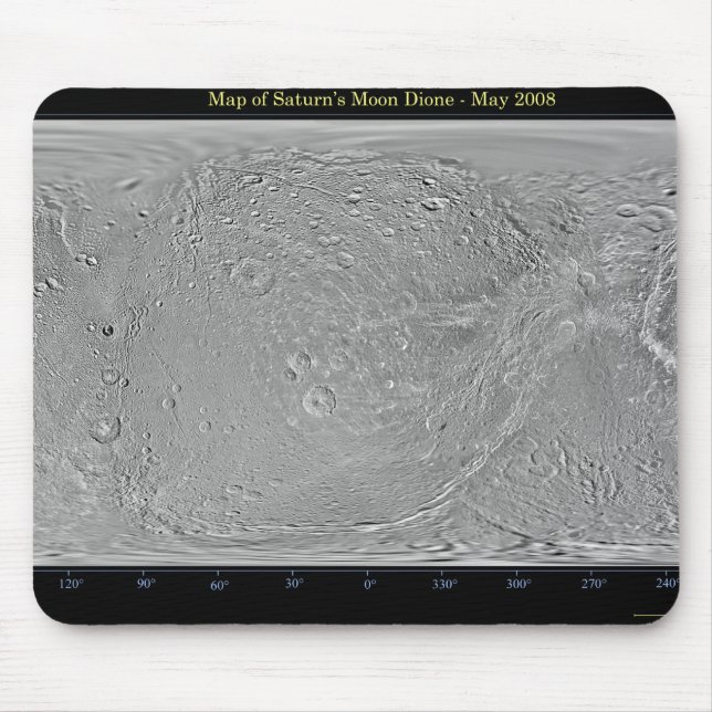 Tapis De Souris Carte mondiale de la lune de Saturne Dione (Devant)