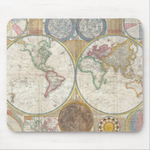 TAPIS DE SOURIS CARTE MONDIALE VINTAGE