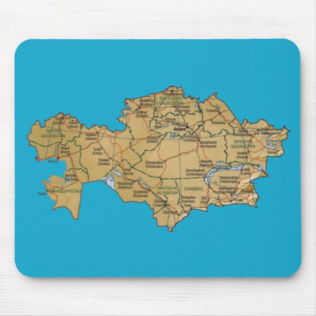 Tapis De Souris Carte Mousepad de Kazakhstan (Devant)