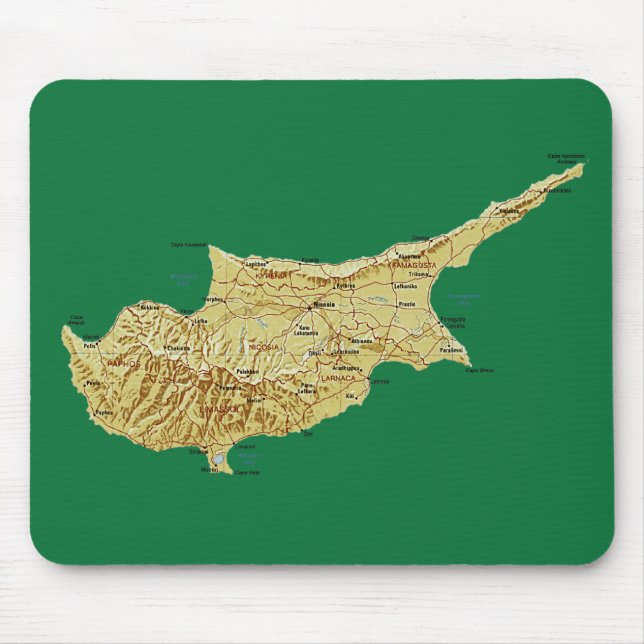 Tapis De Souris Carte Mousepad de la Chypre (Devant)
