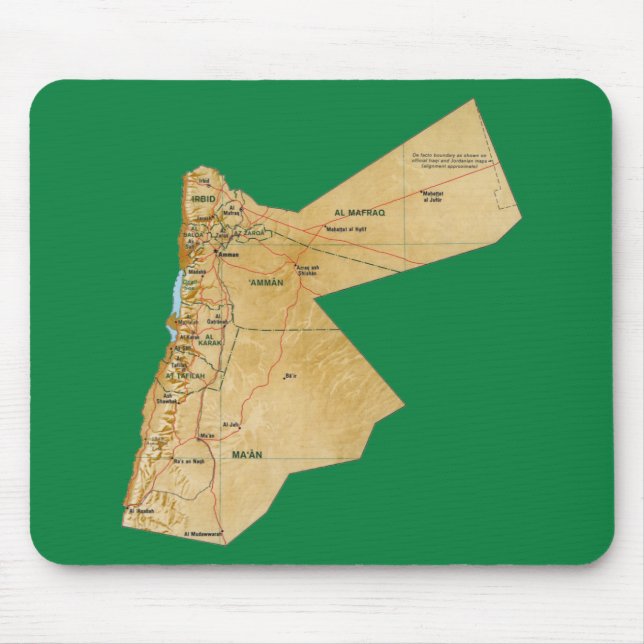 Tapis De Souris Carte Mousepad de la Jordanie (Devant)