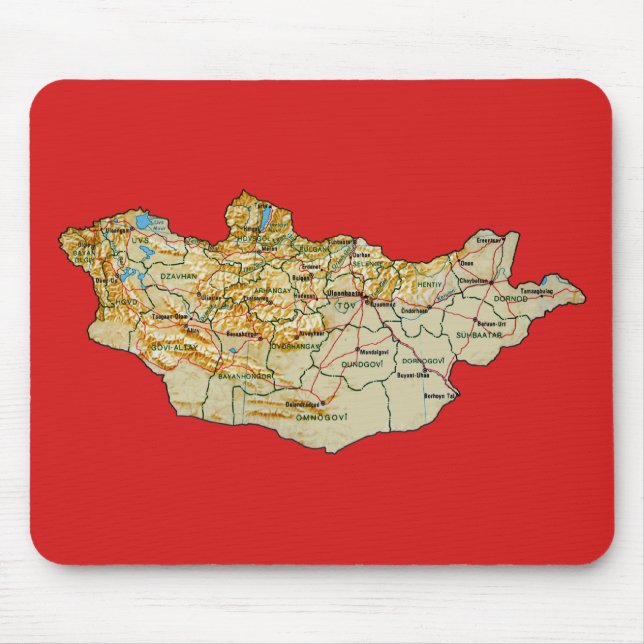 Tapis De Souris Carte Mousepad de la Mongolie (Devant)