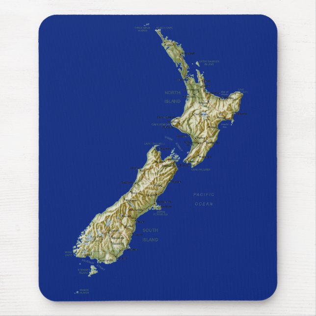 Tapis De Souris Carte Mousepad de la Nouvelle Zélande (Devant)