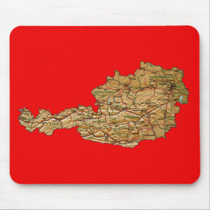 Tapis De Souris Carte Mousepad de l'Autriche