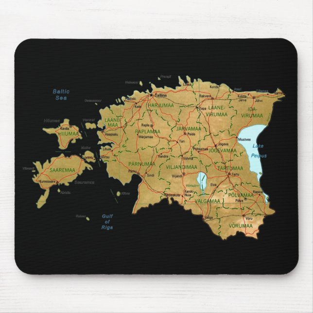 Tapis De Souris Carte Mousepad de l'Estonie (Devant)