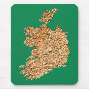 Tapis De Souris Carte Mousepad de l'Irlande