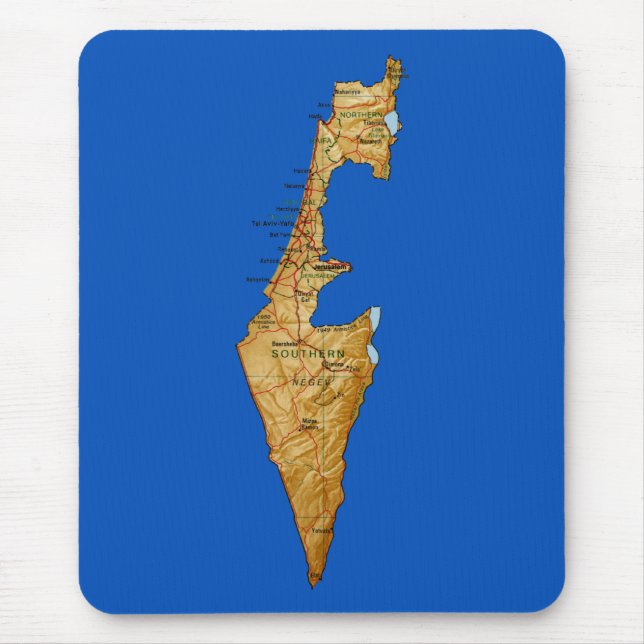 Tapis De Souris Carte Mousepad de l'Israël (Devant)