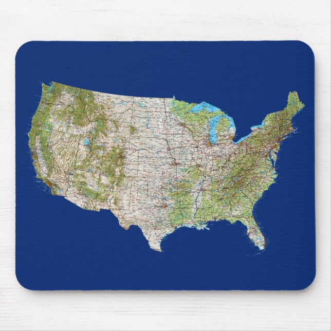 Tapis De Souris Carte Mousepad des Etats-Unis (Devant)