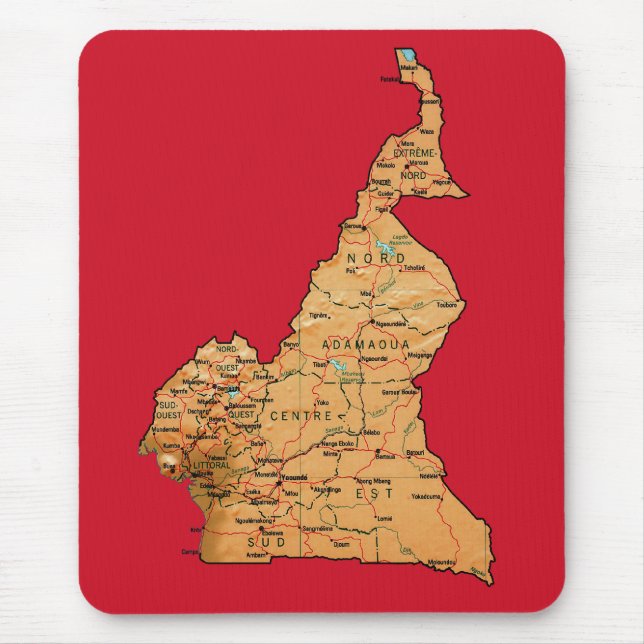 Tapis De Souris Carte Mousepad du Cameroun (Devant)