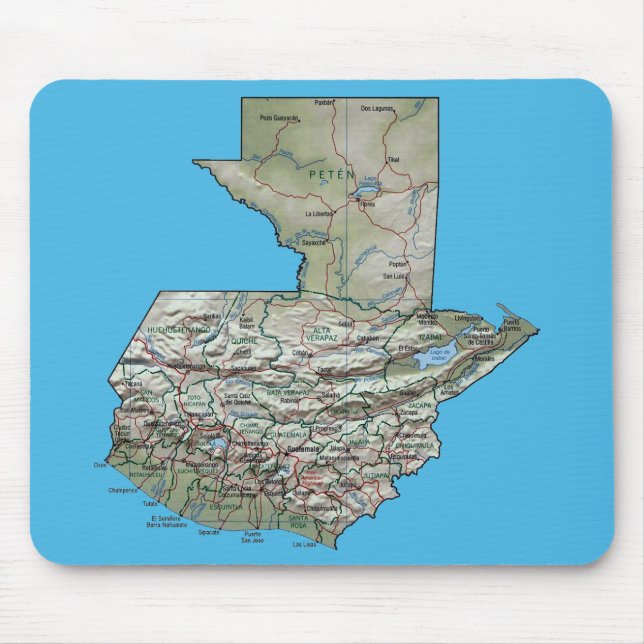 Tapis De Souris Carte Mousepad du Guatemala (Devant)