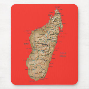 Tapis De Souris Carte Mousepad du Madagascar