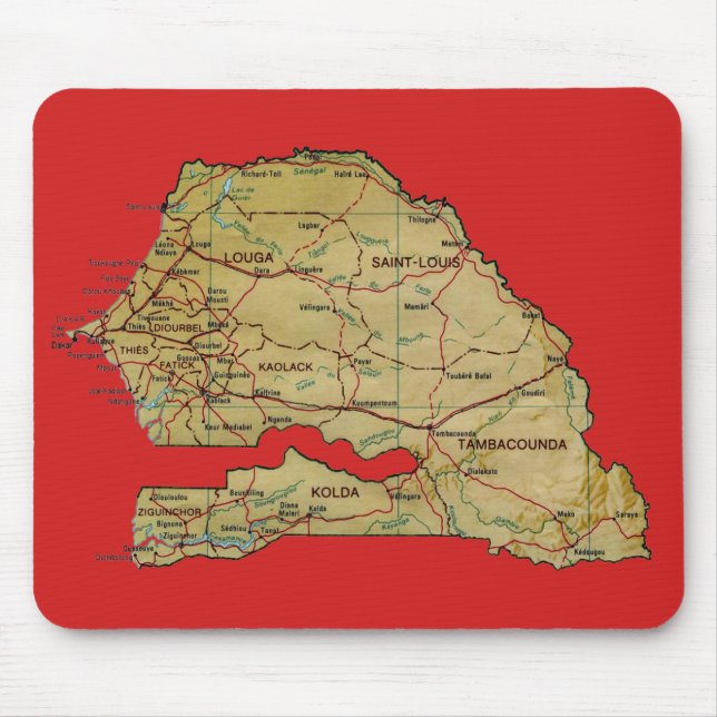 Tapis De Souris Carte Mousepad du Sénégal (Devant)