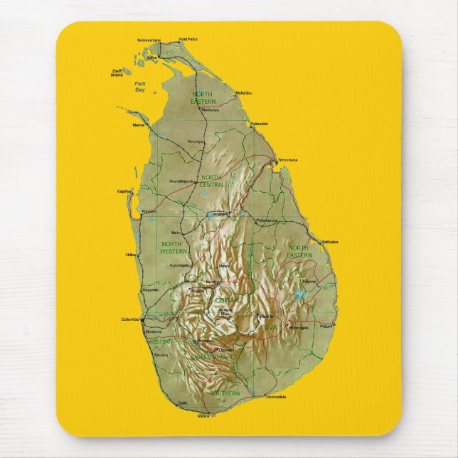 Tapis De Souris Carte Mousepad du Sri Lanka (Devant)