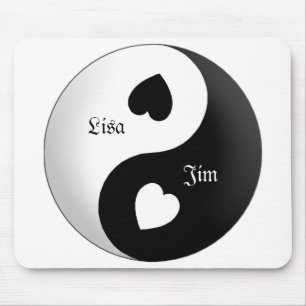 Tapis De Souris Carte personnalisée Yin Yang Love