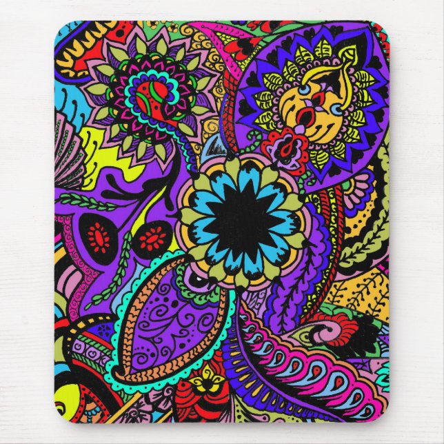 Tapis De Souris Carte psychédélique de trésor (Devant)