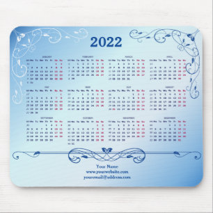 Tapis De Souris Carte souris 2022 Blue Elegant