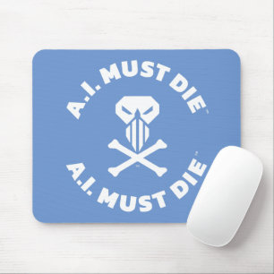 Tapis De Souris Carte souris A.I. Must Die™ Logo (Police Blanche)