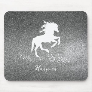 Tapis De Souris Carte souris monochrome Parties scintillant en arg