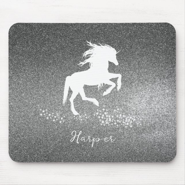 Tapis De Souris Carte souris monochrome Parties scintillant en arg (Devant)