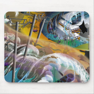 Tapis De Souris Carte Souris 'Sous Le Niveau De Ski'