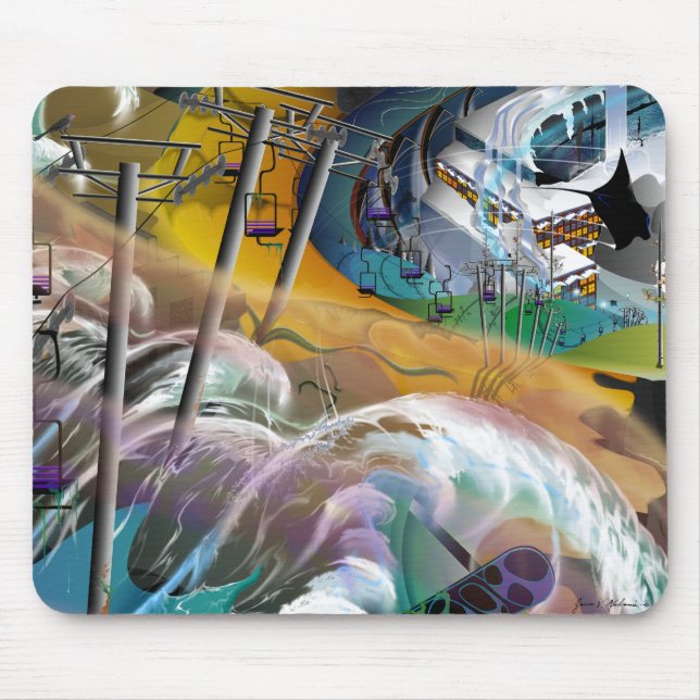 Tapis De Souris Carte Souris 'Sous Le Niveau De Ski' (Devant)