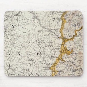 Tapis De Souris Carte topographique et glaciaire du New Hampshire