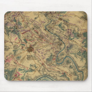 Tapis De Souris Carte vintage de champ de bataille d'Antietam