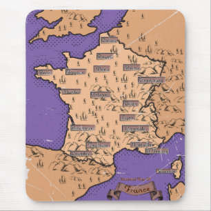 Tapis De Souris Carte vintage de France