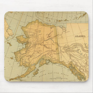 Tapis De Souris Carte vintage de l'Alaska (1894)