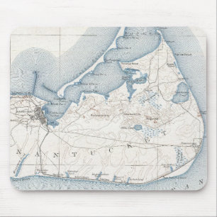 Tapis De Souris Carte vintage de Nantucket (1919)