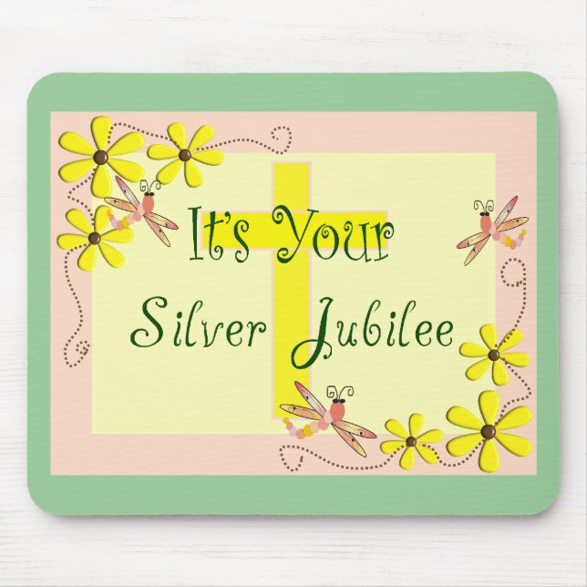 Tapis De Souris Cartes de Jubilé d'Argent, Mugs, Sacs fourre-tout (Devant)