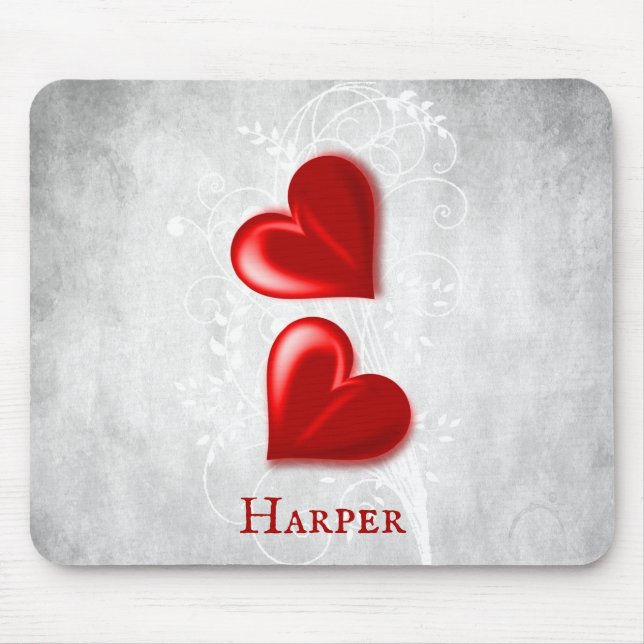 Tapis De Souris Cartes de souris personnalisées Red Heart (Devant)
