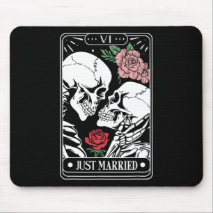 Tapis De Souris Cartes de tarot des jeunes mariés Halloween squele