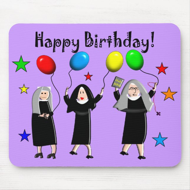 Tapis De Souris Cartes et cadeaux de joyeux anniversaire de nonne (Devant)