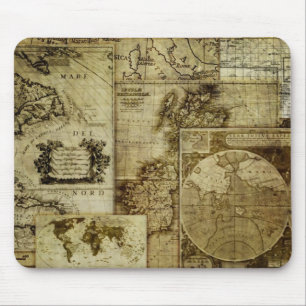 Tapis De Souris Cartes vintage vieux monde