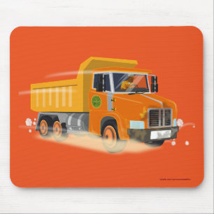 Tapis De Souris Cartographie de camion à vidange jaune pour enfant