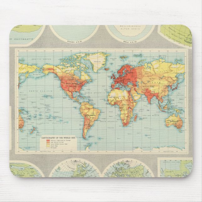 Tapis De Souris Cartographie du monde (Devant)