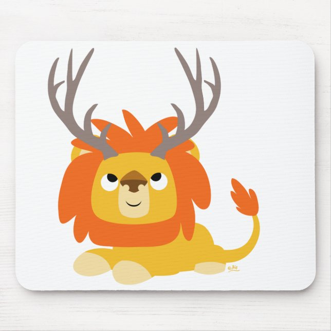 Tapis De Souris Carton Antlered Lion mousepad (Devant)