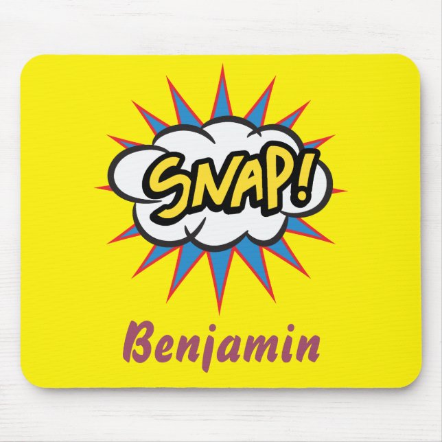 Tapis De Souris Carton Comic livre motif jaune vif (Devant)