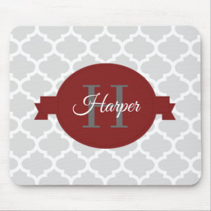 Tapis De Souris Carton de souris personnalisé Red Quatrefoil